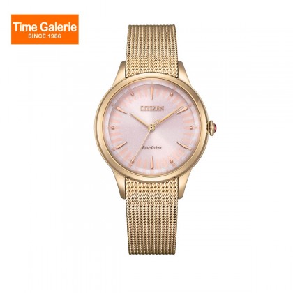 Citizen EM0818-82X Eco Drive Analogue Quartz with Gold Band Women Watch